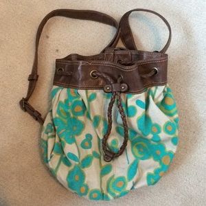 /24H HOLD FOR MARLENE/ Retro flower print hobo bag